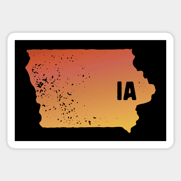 US state pride: Stamp map of Iowa (IA letters cut out) Magnet by AtlasMirabilis